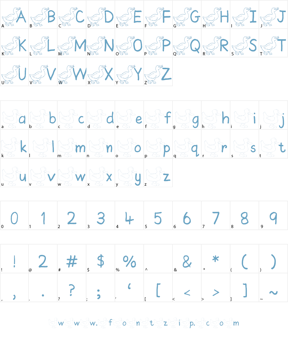 AEZ ducks Font Character